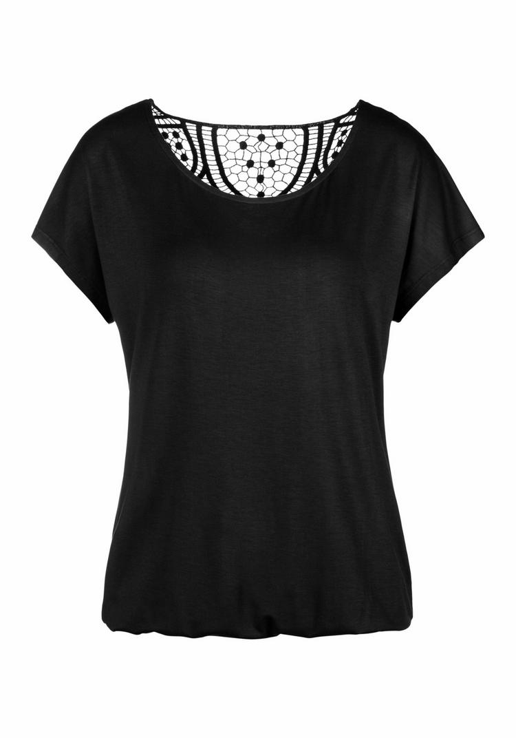 Vivance Vivance Kurzarmshirt T-Shirt Damen - creme - schwarz - 0 | SportScheck
