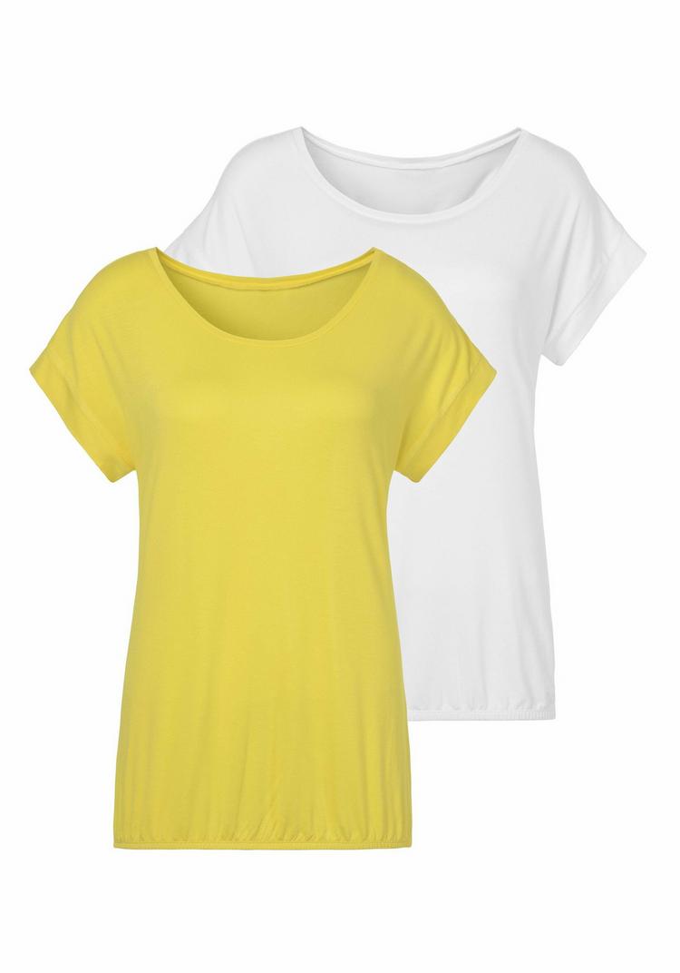 Vivance Vivance Kurzarmshirt T-Shirt Damen - gelb, creme - 0 | SportScheck