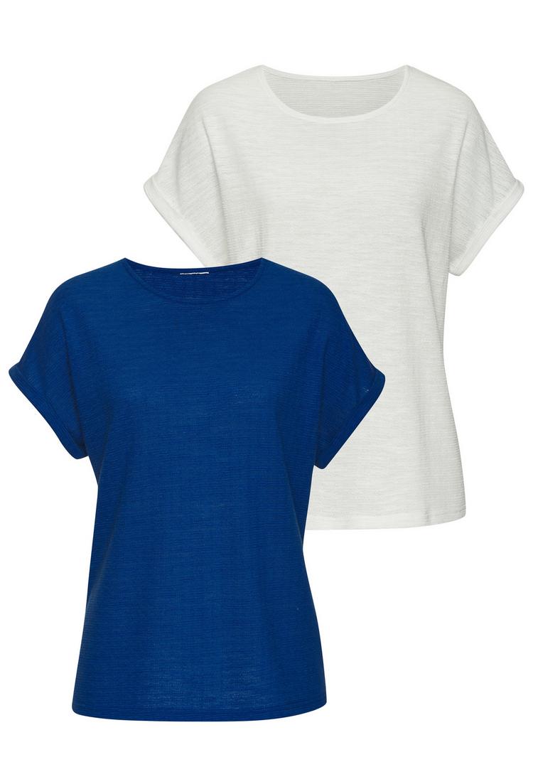 Vivance Vivance T-Shirt T-Shirt Damen - royalblau, creme - 0 | SportScheck