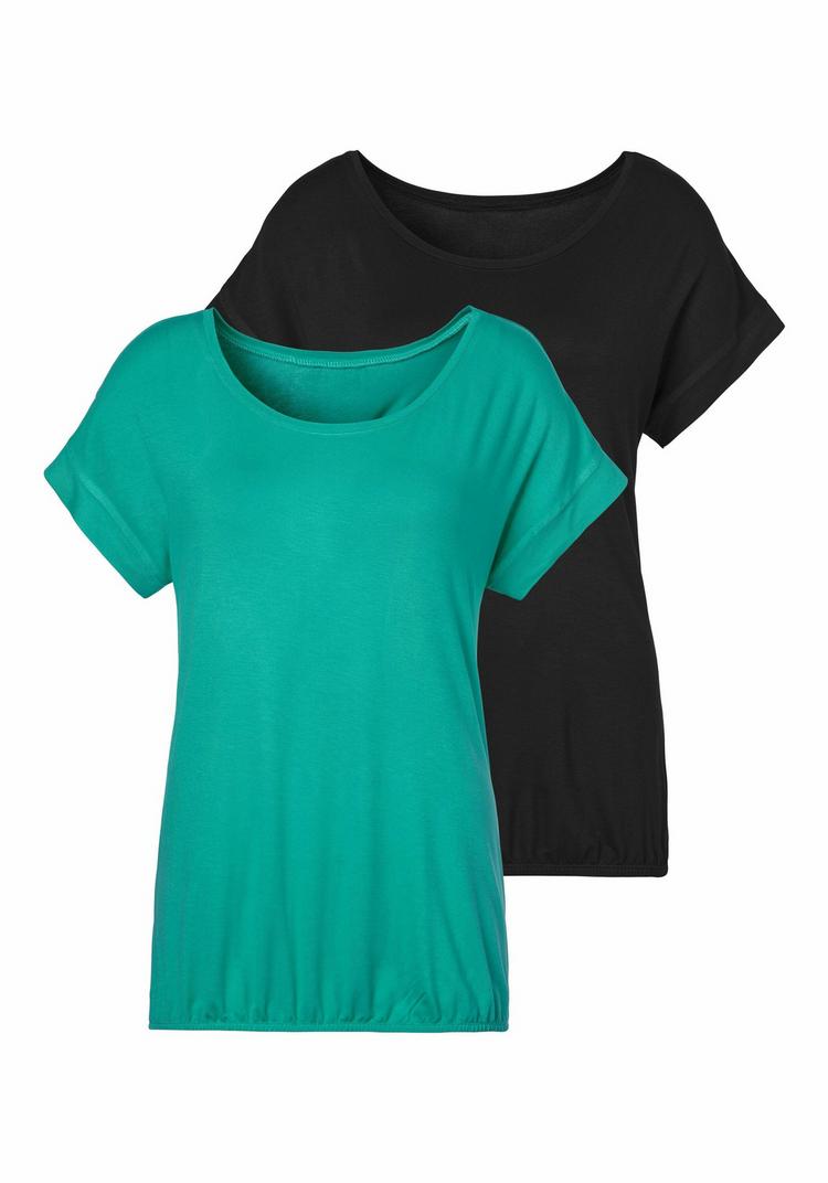 Vivance Vivance Kurzarmshirt T-Shirt Damen - gr&uuml;n - schwarz - 0 | SportScheck