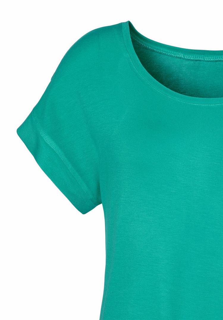 Vivance Vivance Kurzarmshirt T-Shirt Damen - gr&uuml;n - schwarz - 0 | SportScheck