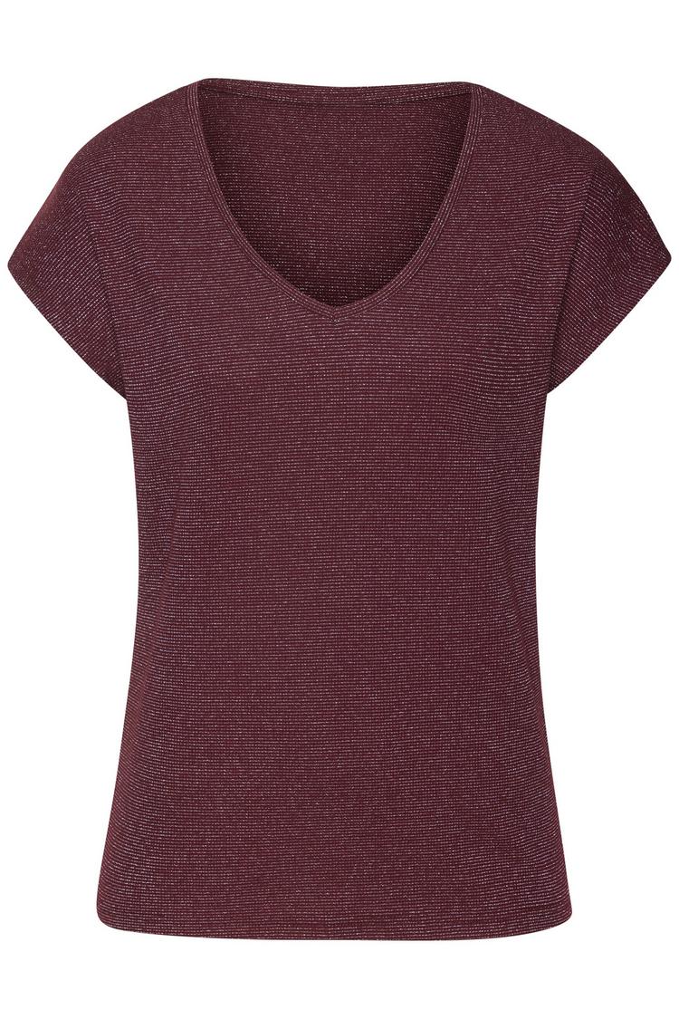 Lascana Lascana Kurzarmshirt T-Shirt Damen - bordeaux - 0 | SportScheck