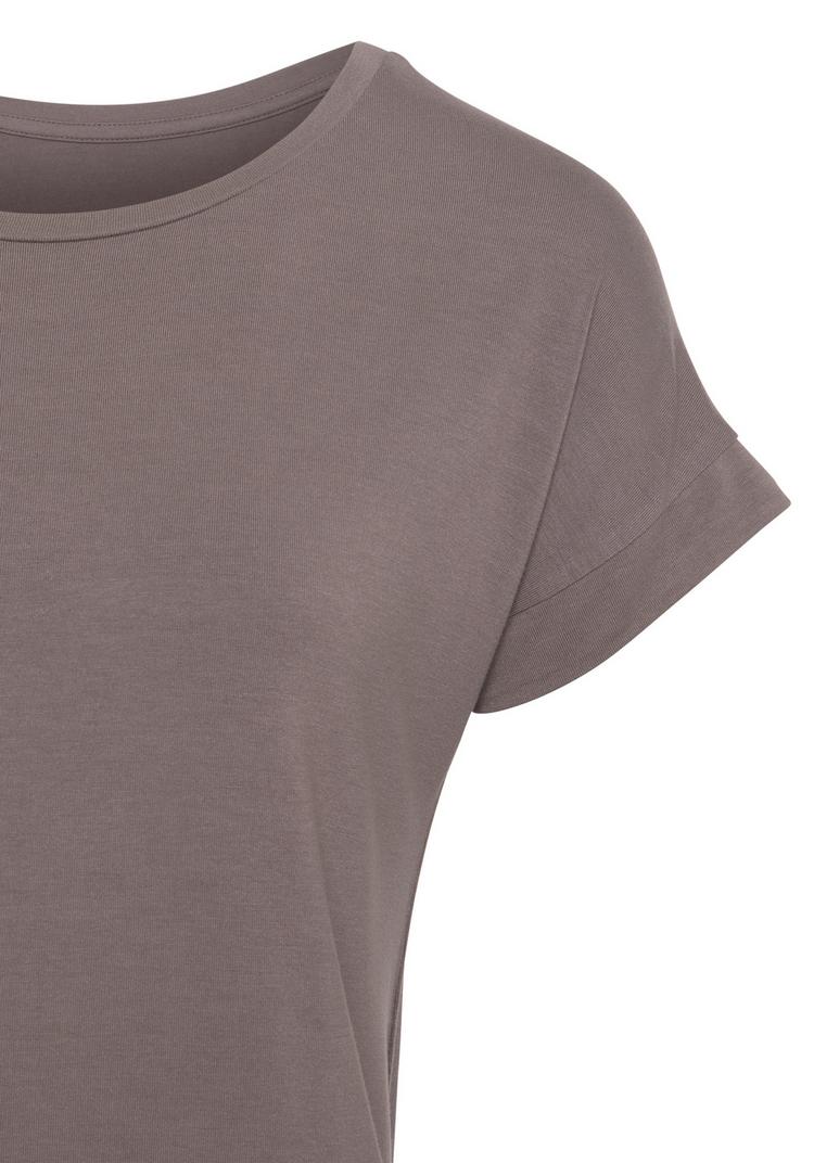 Vivance Vivance Kurzarmshirt T-Shirt Damen - taupe - schwarz - 0 | SportScheck