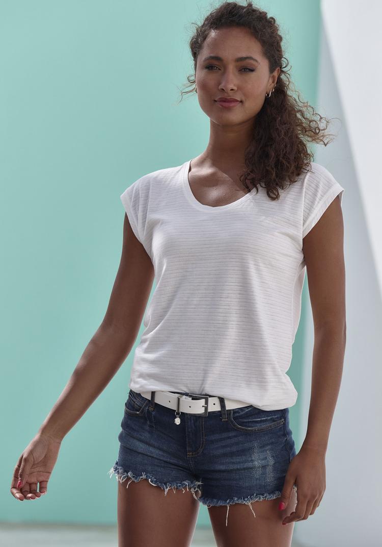 BEACH TIME BEACH TIME Kurzarmshirt T-Shirt Damen - creme - 1 | SportScheck