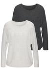 Vivance Langarmshirt Langarmshirt Damen - schwarz - creme