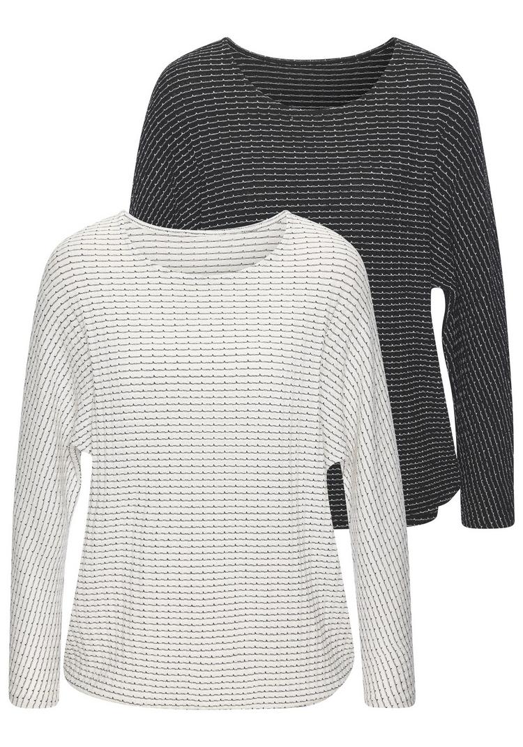 Vivance Vivance Langarmshirt Langarmshirt Damen - schwarz - creme - 0 | SportScheck