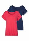 Vivance Kurzarmshirt T-Shirt Damen - koralle, navy
