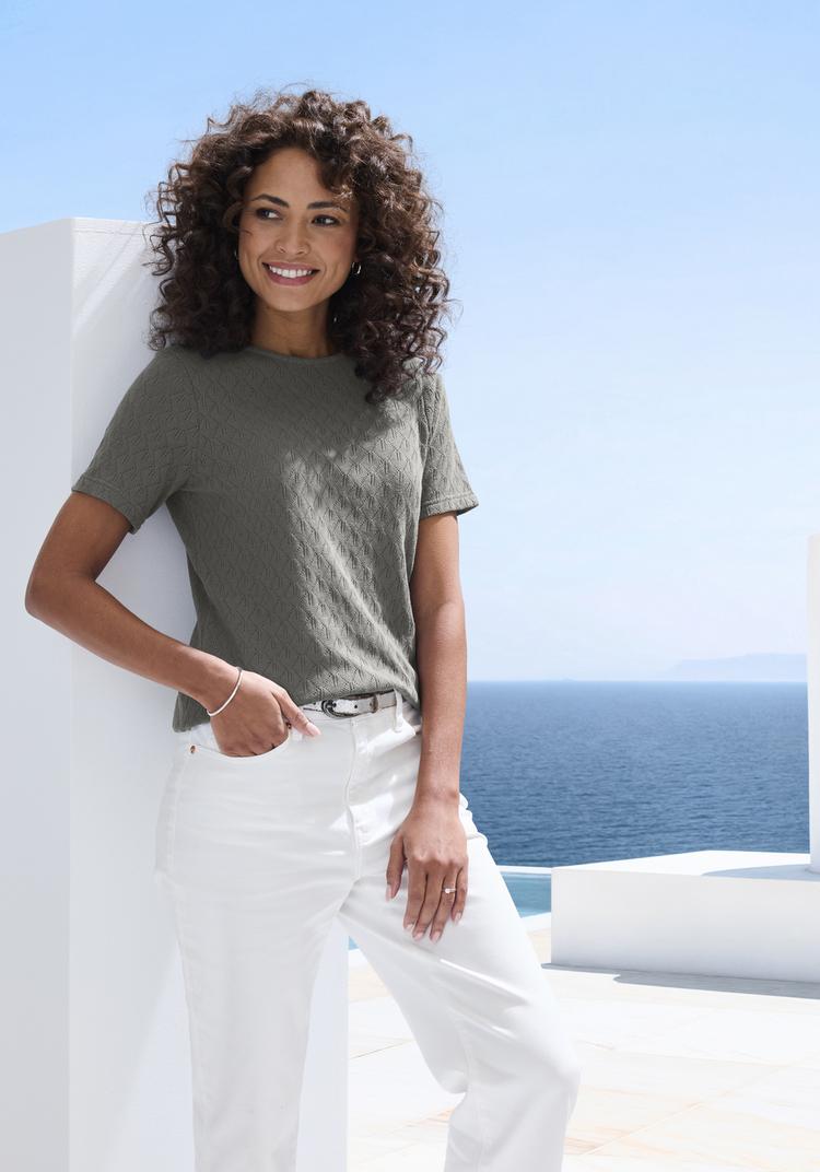 Vivance Vivance Kurzarmshirt T-Shirt Damen - graugr&uuml;n - 1 | SportScheck