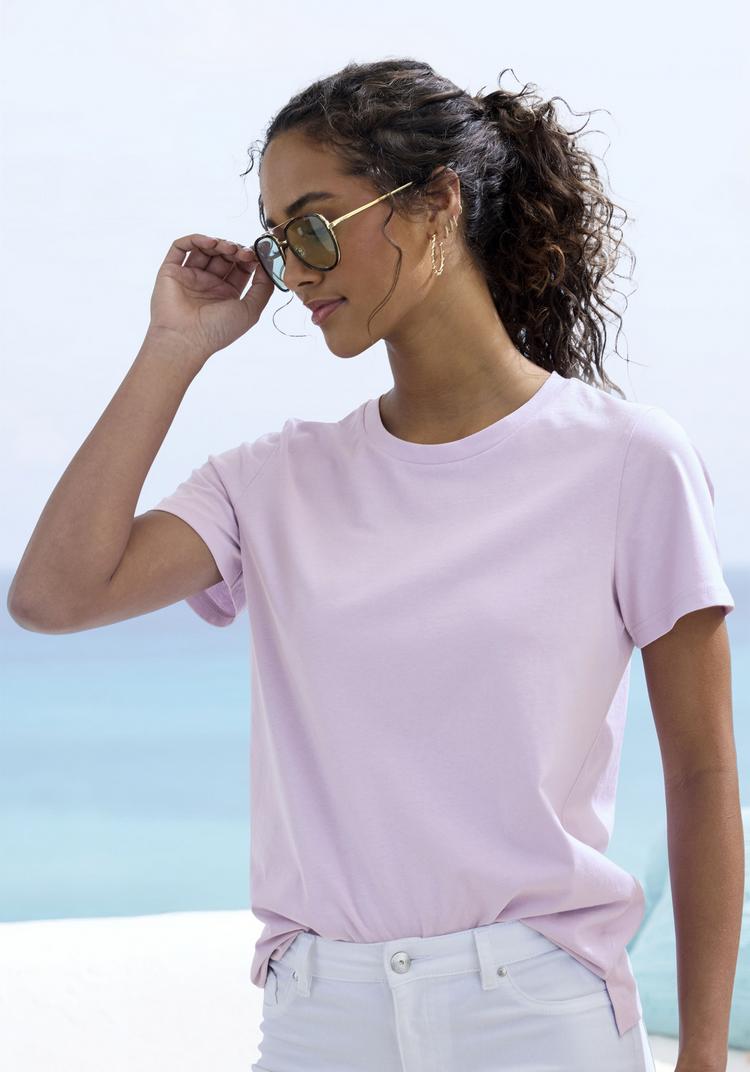BEACH TIME BEACH TIME T-Shirt T-Shirt Damen - flieder, t&uuml;rkis, wei&szlig; - 0 | SportScheck
