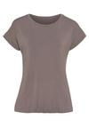Vivance by Lascana Kurzarmshirt T-Shirt Damen - taupe