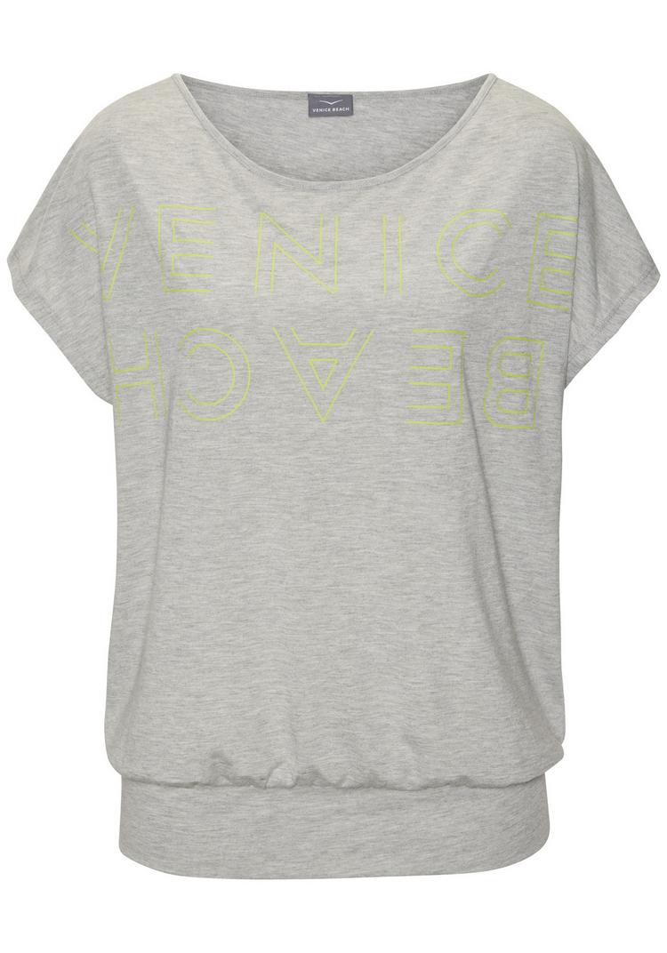 VENICE BEACH VENICE BEACH Rundhalsshirt T-Shirt Damen - grau-limone - 0 | SportScheck