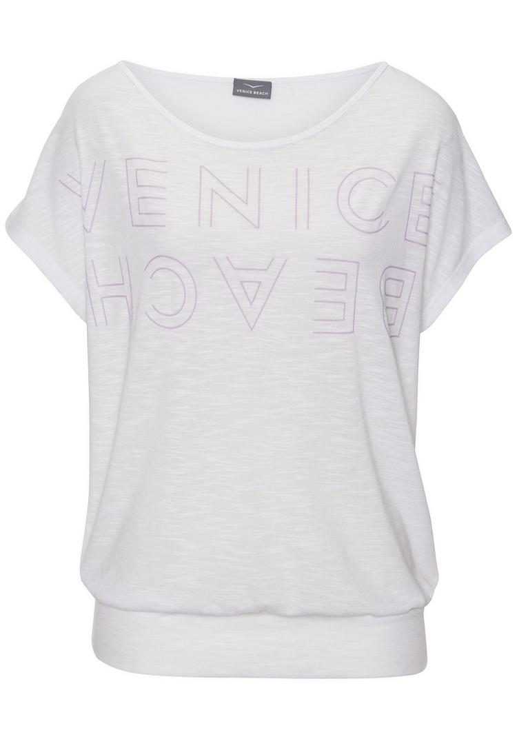 VENICE BEACH VENICE BEACH Rundhalsshirt T-Shirt Damen - wei&szlig;-flieder - 0 | SportScheck