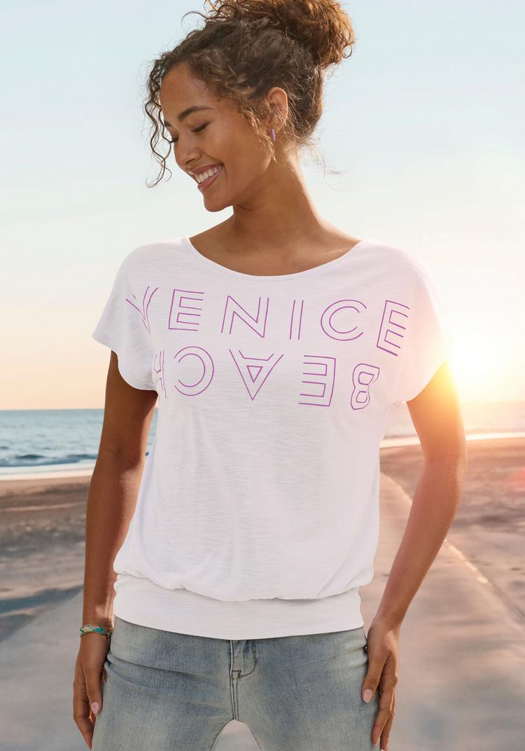 VENICE BEACH VENICE BEACH Rundhalsshirt T-Shirt Damen - wei&szlig;-flieder - 0 | SportScheck