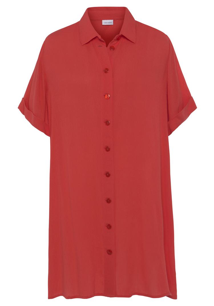 Lascana Lascana Longbluse Langarmbluse Damen - korallrot - 0 | SportScheck