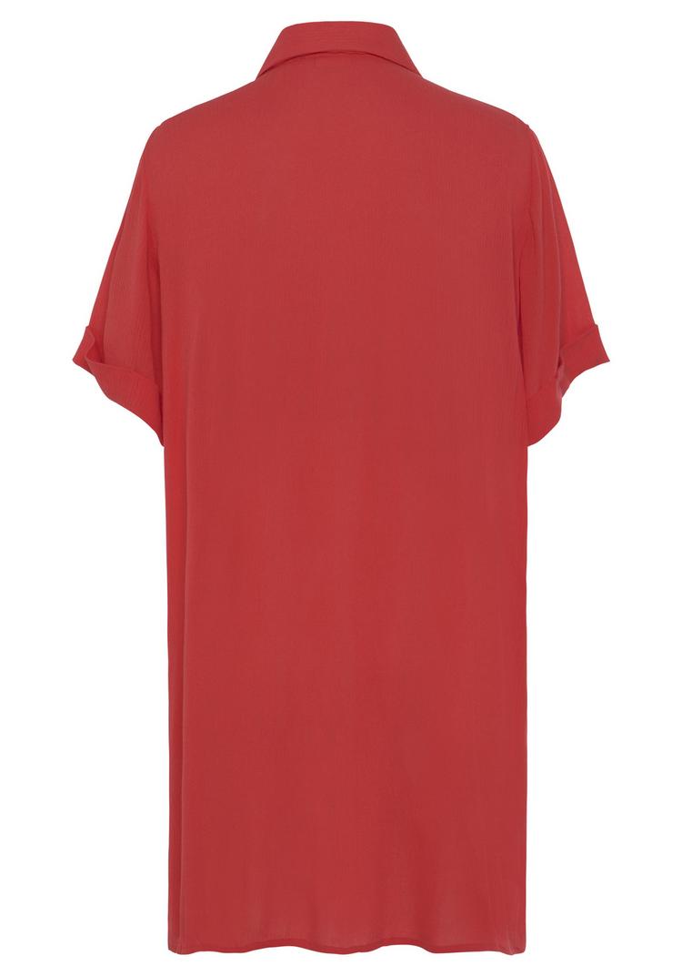 Lascana Lascana Longbluse Langarmbluse Damen - korallrot - 0 | SportScheck