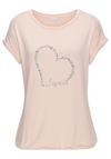 Lascana Kurzarmshirt T-Shirt Damen - peach