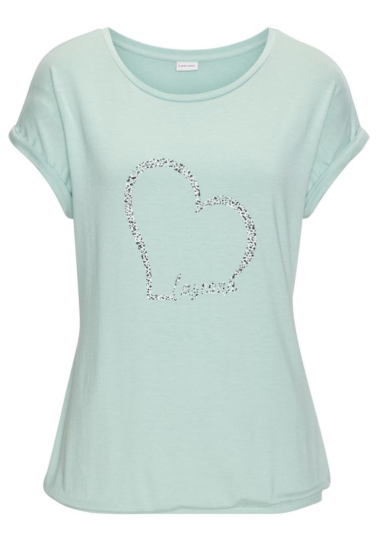Lascana Lascana Kurzarmshirt T-Shirt Damen - mint - 0 | SportScheck