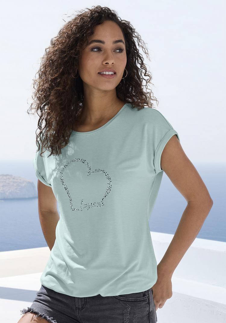 Lascana Lascana Kurzarmshirt T-Shirt Damen - mint - 1 | SportScheck