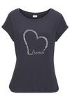 Lascana Kurzarmshirt T-Shirt Damen - navy