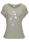 Lascana Kurzarmshirt T-Shirt Damen - khaki