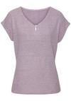 Lascana Kurzarmshirt T-Shirt Damen - flieder