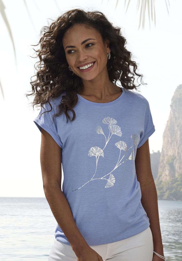 Lascana Lascana Kurzarmshirt T-Shirt Damen - hellblau - 0 | SportScheck