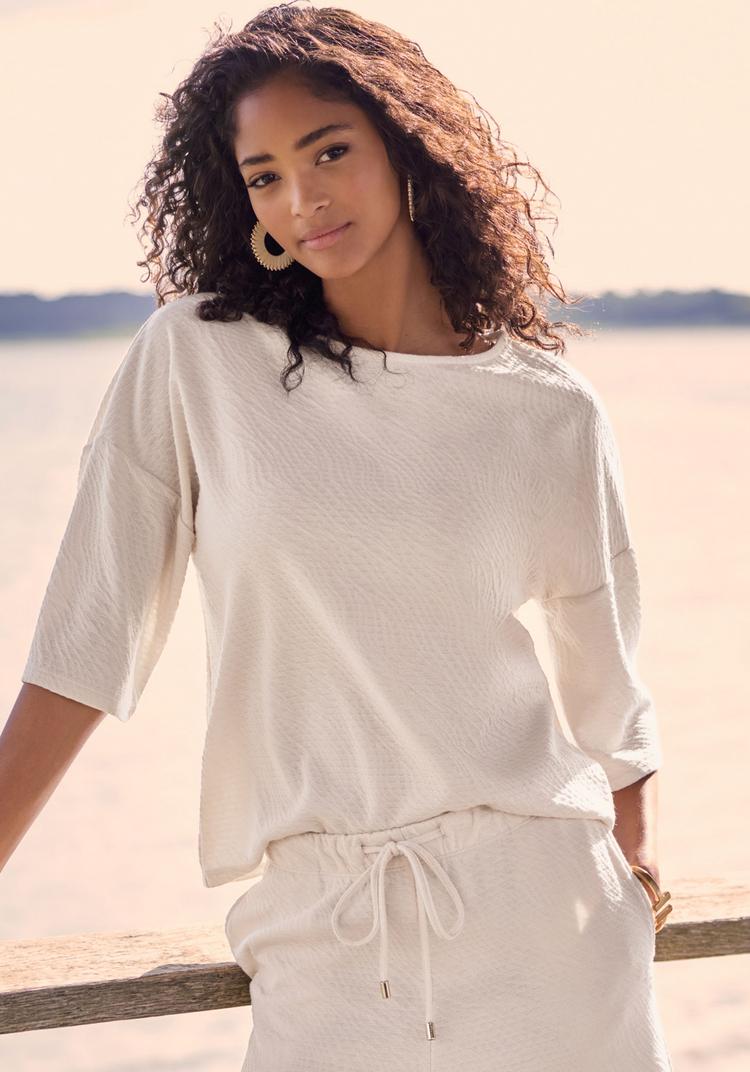 VENICE BEACH VENICE BEACH Rundhalsshirt T-Shirt Damen - creme - 1 | SportScheck