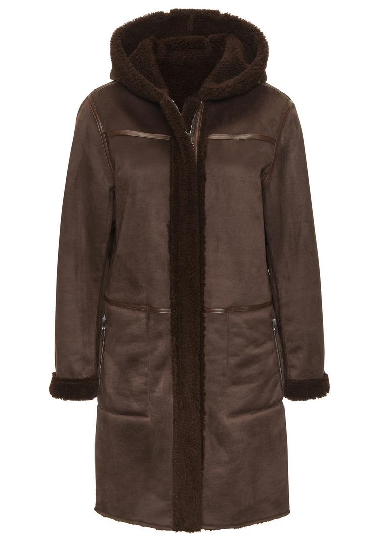FRENCH CONNECTION FRENCH CONNECTION Lederimitatjacke Kunstlederjacke Damen - dunkelbraun - 0 | SportScheck