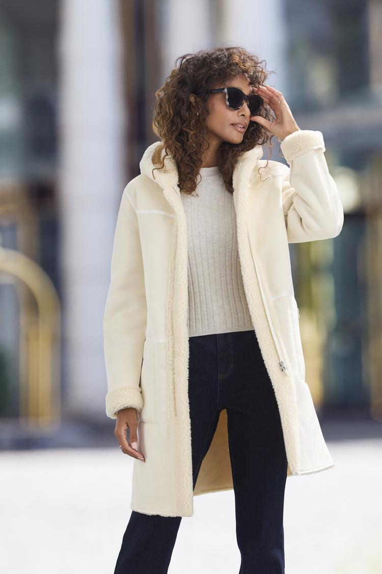 FRENCH CONNECTION FRENCH CONNECTION Lederimitatjacke Kunstlederjacke Damen - creme - 2 | SportScheck