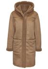 FRENCH CONNECTION Lederimitatjacke Kunstlederjacke Damen - haselnussbraun
