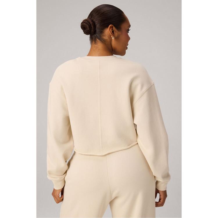 Fabletics Fabletics HEAVY TERRY CROPPED PULLOVER Sweatshirt Damen - ALMOND MILK - 1 | SportScheck
