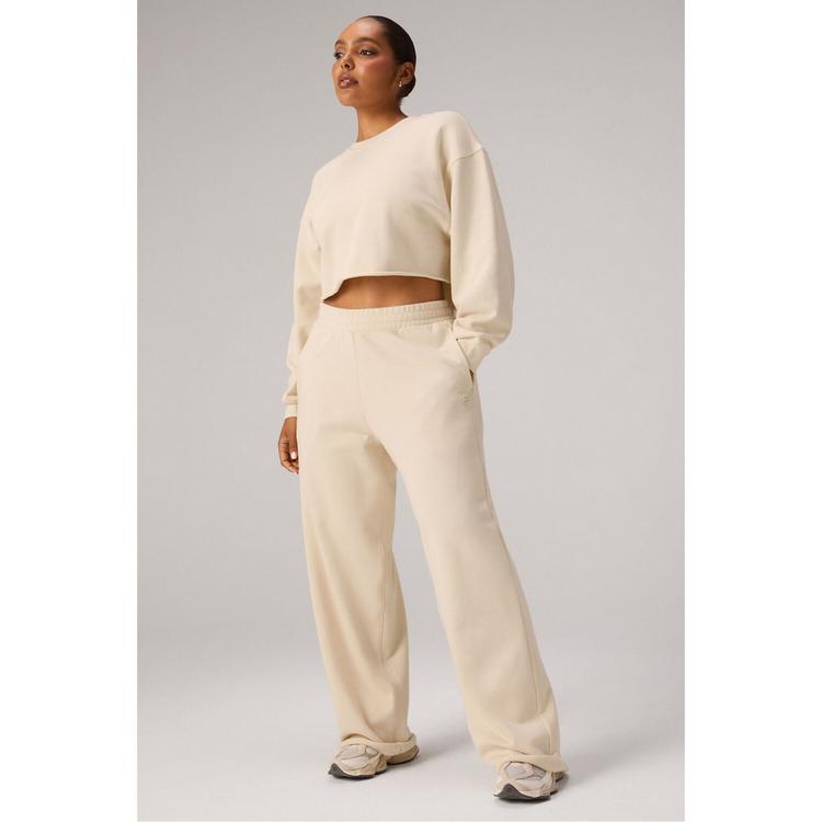 Fabletics Fabletics HEAVY TERRY CROPPED PULLOVER Sweatshirt Damen - ALMOND MILK - 2 | SportScheck