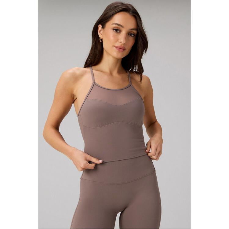 Fabletics Fabletics PURELUXE MESH BUILT-IN BRA TANK Tanktop Damen - DESERT SHADOWS - 0 | SportScheck