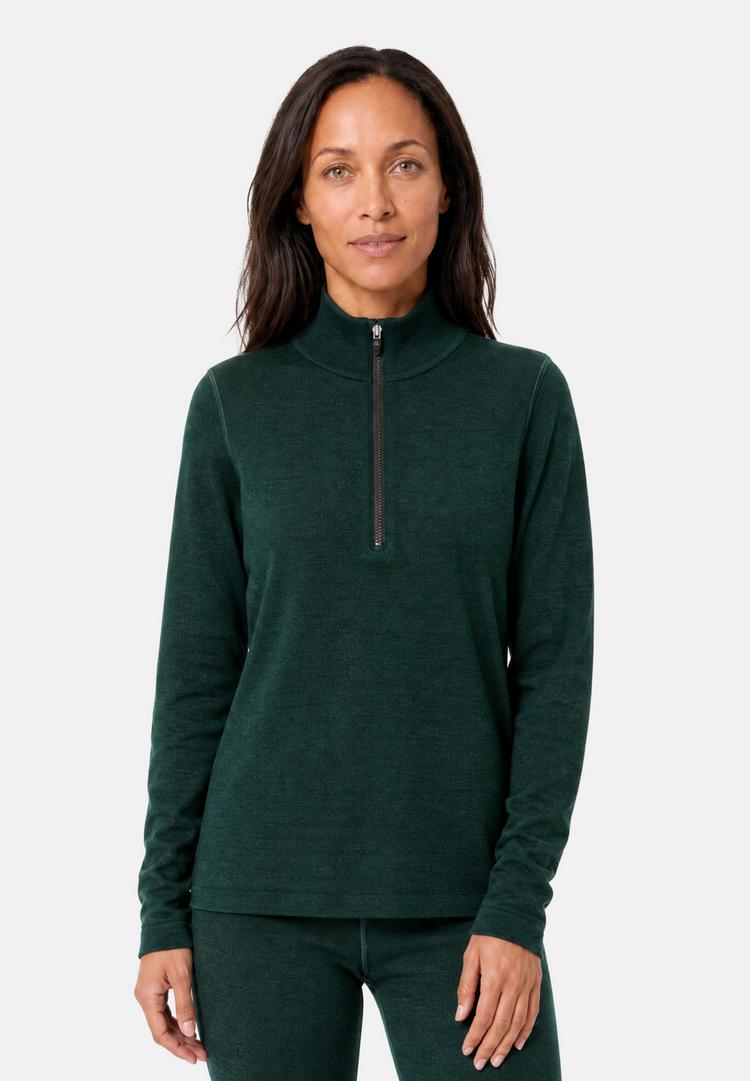 DANISH ENDURANCE DANISH ENDURANCE Extreme Merino Half Zip Midlayer Langarmshirt Damen - dark green - 0 | SportScheck
