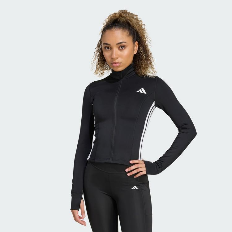 adidas adidas Workout Essentials Zip Through Jacke Trainingsjacke Damen - Black / White - 0 | SportScheck