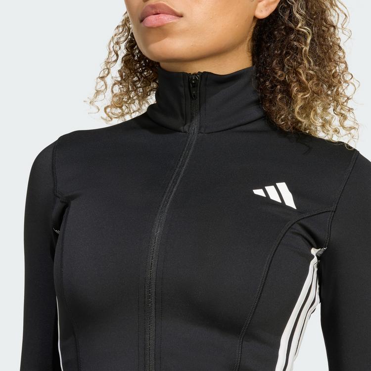 adidas adidas Workout Essentials Zip Through Jacke Trainingsjacke Damen - Black / White - 0 | SportScheck