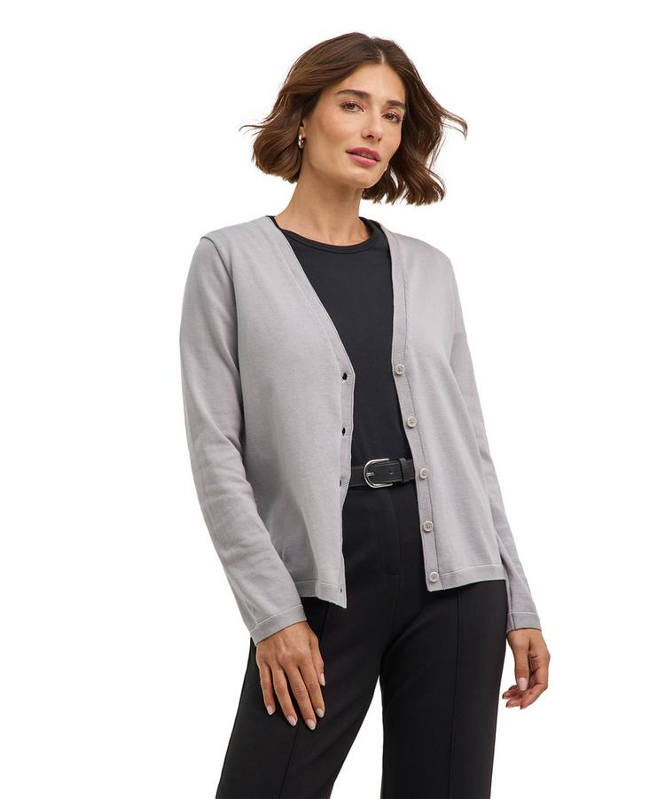 Falke Falke Cotton Cardigan Strickpullover Damen - silver (3290) - 0 | SportScheck