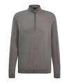 Falke Merino X-Fine Half-Zip Strickpullover Herren - light grey (3400)