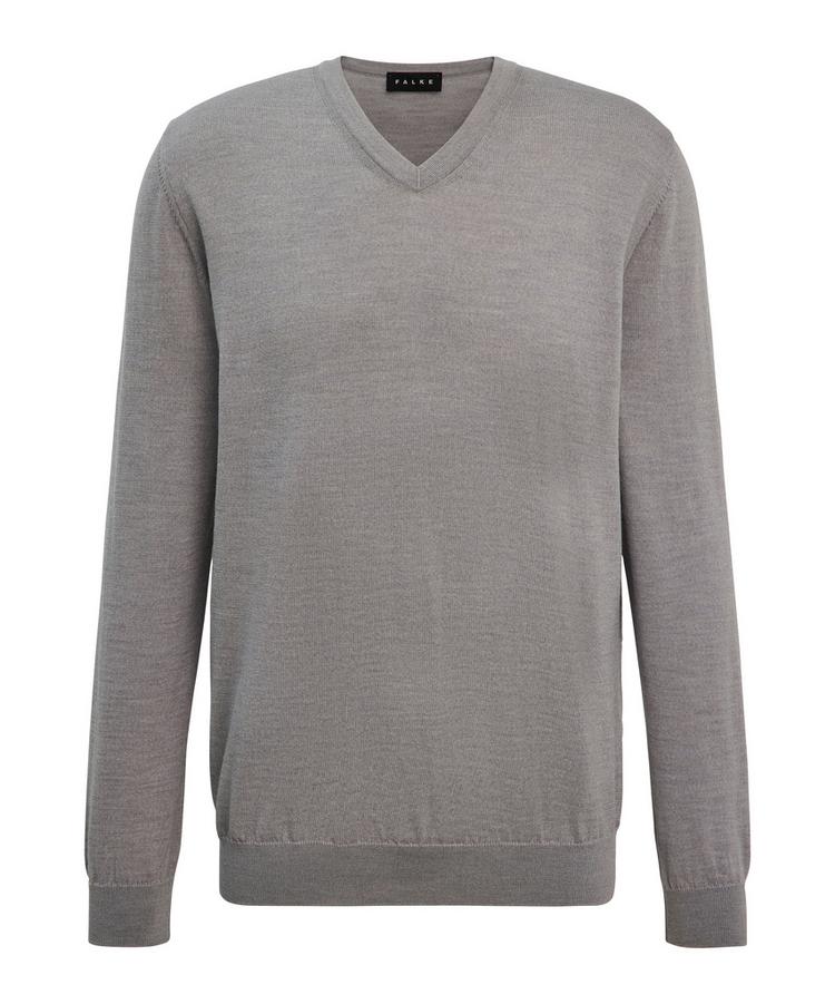 Falke Falke Merino X-Fine V-Neck Strickpullover Herren - light grey (3400) - 0 | SportScheck