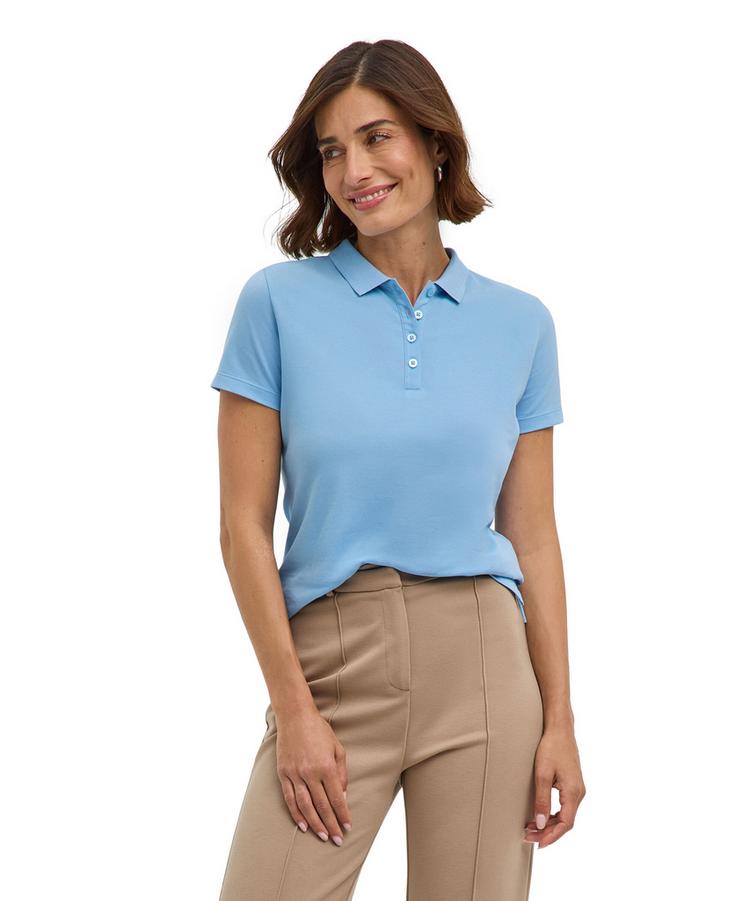 Falke Falke Pima Piqu&eacute; Polo Poloshirt Damen - sky blue (6807) - 0 | SportScheck