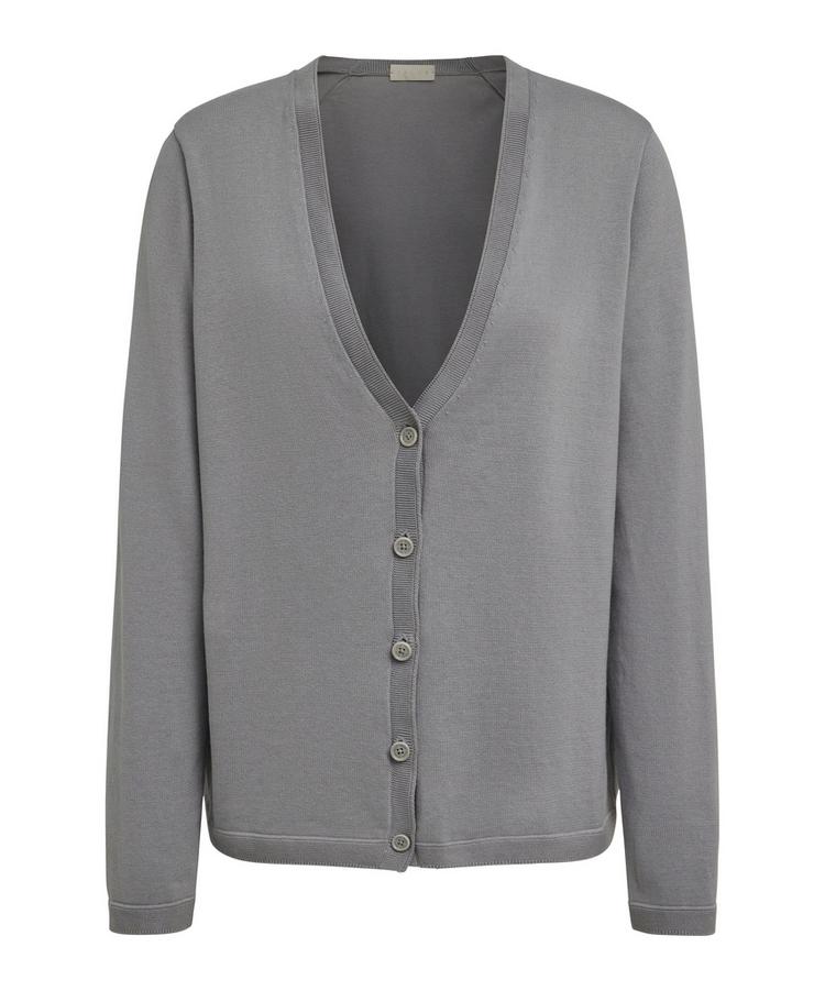 Falke Falke Cotton Cardigan Strickpullover Damen - silver (3290) - 0 | SportScheck