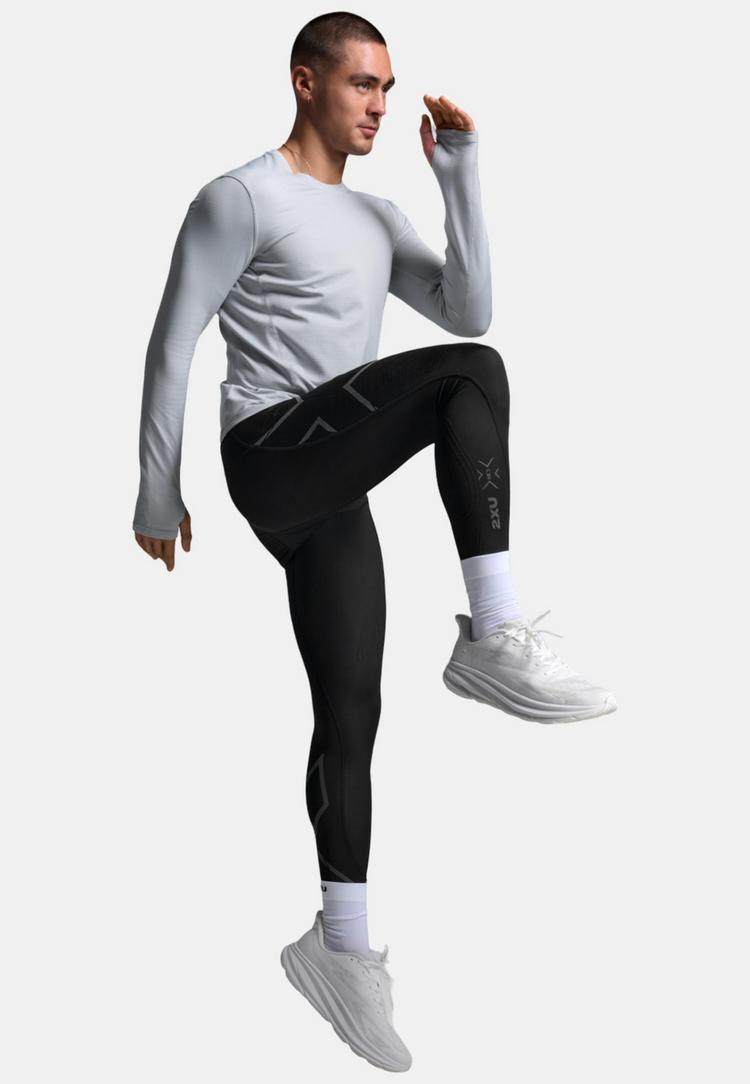2XU 2XU Ignition Grid Base Layer Funktionsshirt Herren - harbor mist-black reflective - 2 | SportScheck