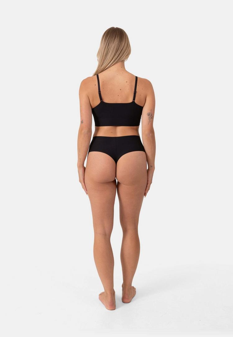 Snocks Snocks Nahtlose High Waist Tanga Unterhose Damen - Black - 2 | SportScheck