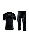 Snocks Thermounterw&auml;sche Set Herren 3/4 W&auml;scheset Herren - Black