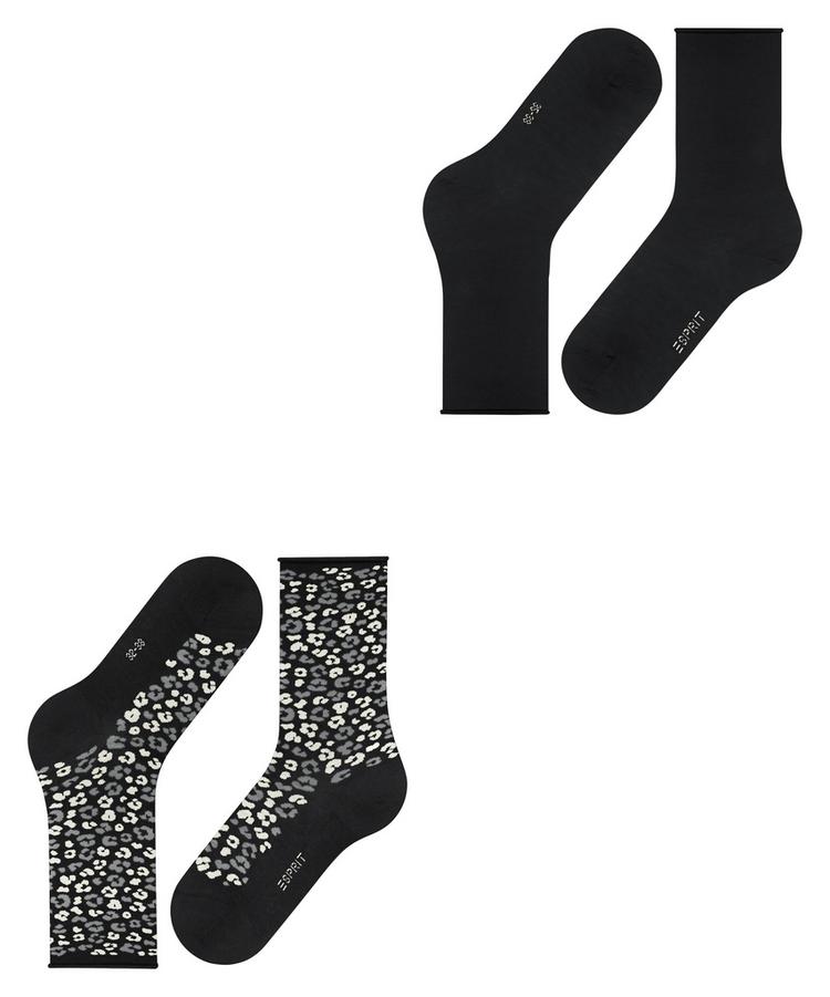 ESPRIT ESPRIT Flower Bloom SO 2-Pack Socken Damen - black (3000) - 2 | SportScheck