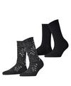 ESPRIT Frosted Garden SO 2P Socken Damen - black (3000)