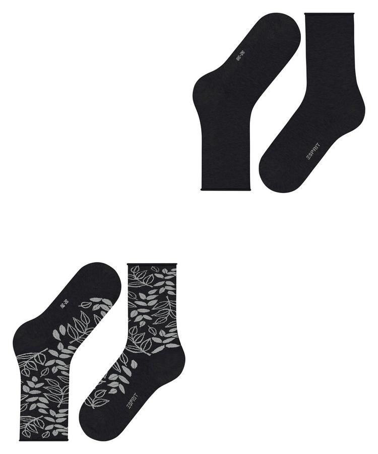 ESPRIT ESPRIT Frosted Garden SO 2P Socken Damen - black (3000) - 2 | SportScheck