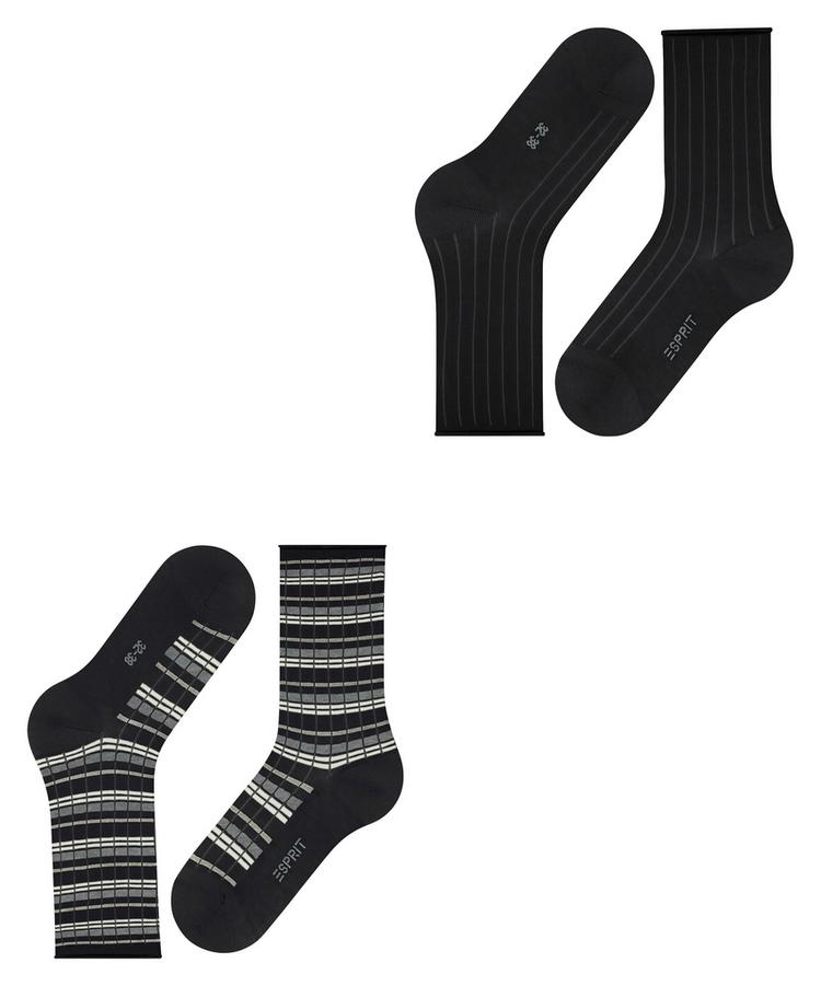 ESPRIT ESPRIT Metro Lines SO 2P Socken Damen - black (3000) - 2 | SportScheck