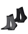 ESPRIT Retro Plaid 2-Pack Socken Damen - black (3000)