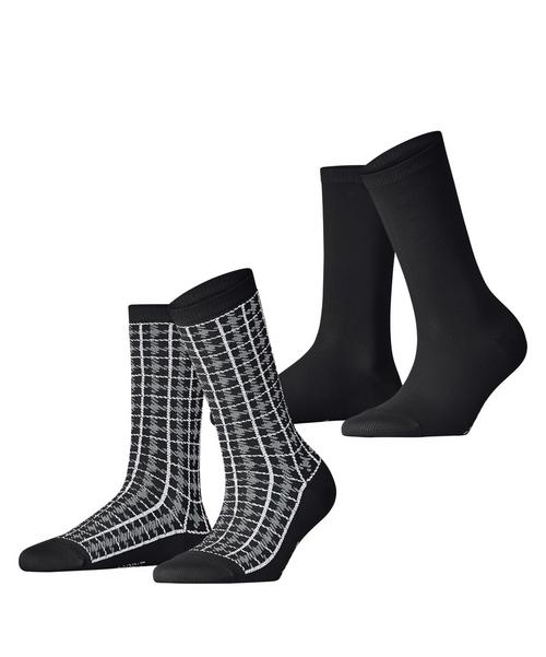 ESPRIT Retro Plaid 2-Pack Socken Damen